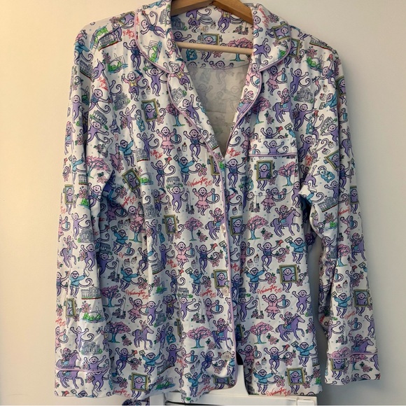 Limited Edition Roller Rabbit Georgetown Monkey Collection Long-Sleeve PJs - Picture 2 of 8